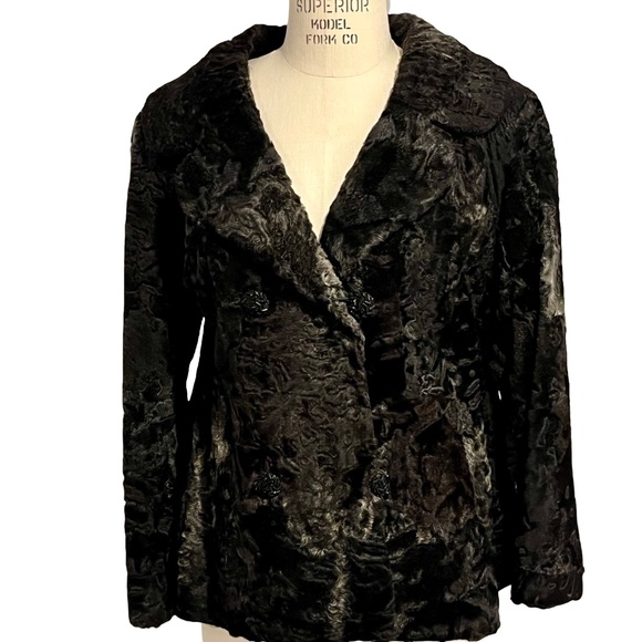 Vintage Women’s Brown Persian Lamb Short Fur Jacket Coat - Estimate Sm-Med - Picture 1 of 11